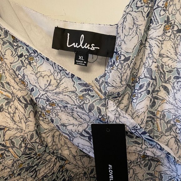 Blue Foral Midi Dress - Picture 4 of 4